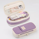 Angoo Macaron Double-layer Retractable Large-capacity Pencil Case Stationery Box(Purple)