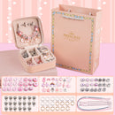 Kids DIY Beaded Bracelet Kids Jewelry Accessories, Color: Sakura Pink With Storage Box
