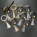 2 PCS Wooden Bead Frosted Bracelet Key Chain Pendant(Snake Pattern)