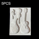 5PCS Castle Musical Silicone Mold Chocolate Fondant Cake Decor, Style:, Specification: Rectangle