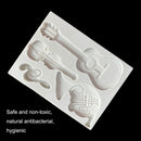 5PCS Castle Musical Silicone Mold Chocolate Fondant Cake Decor, Style:, Specification: Rectangle