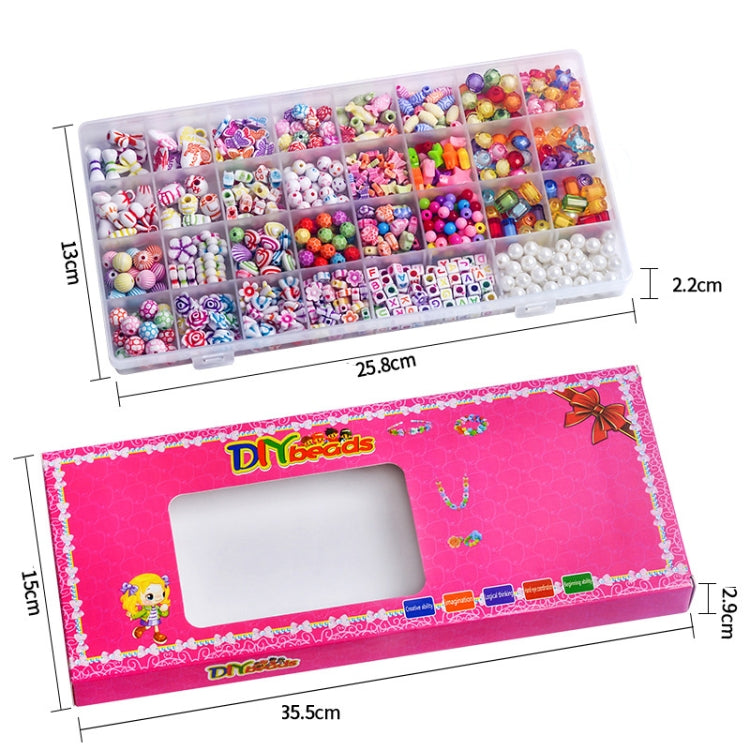 32 Grid Acrylic Beaded Kids DIY Necklace Bracelet Toys Without Box