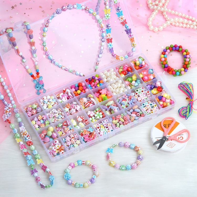 32 Grid Acrylic Beaded Kids DIY Necklace Bracelet Toys Without Box