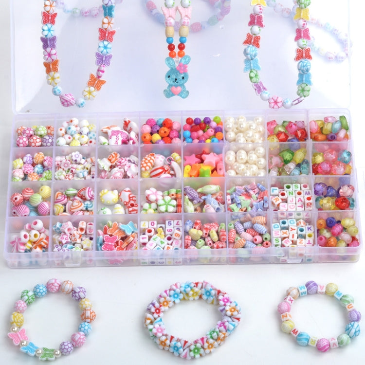 32 Grid Acrylic Beaded Kids DIY Necklace Bracelet Toys Without Box