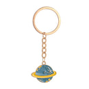 5 PCS Drip Oil Round Keychain Key Ring Bag Pendant(Blue Planet)