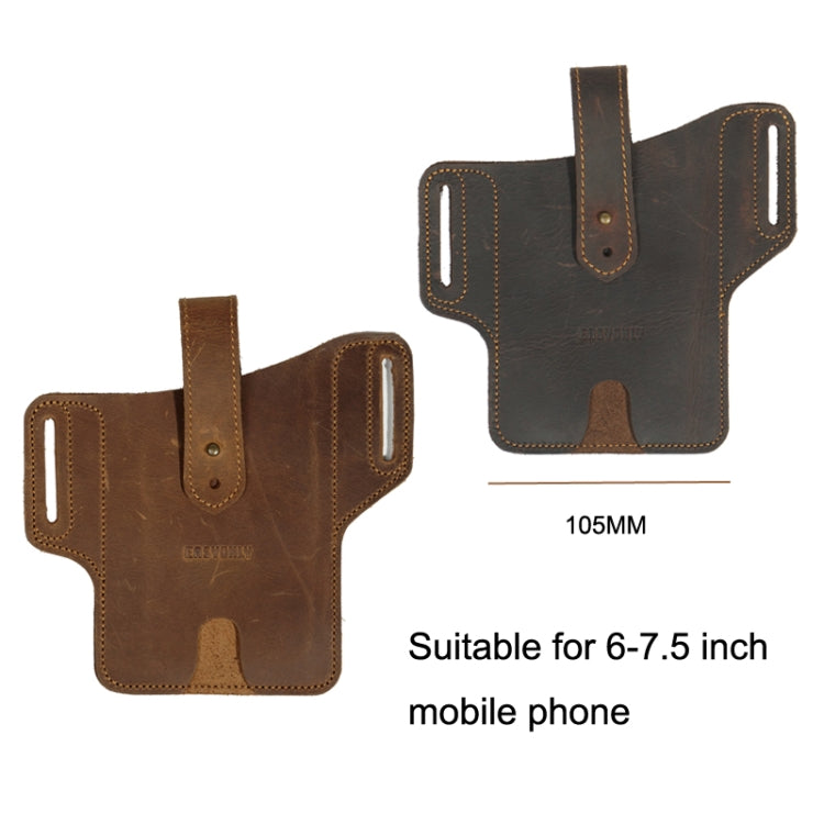 EASYONLY ZPYB018 Leather Outdoor Sports Phone Pocket With Cover(Coffee)