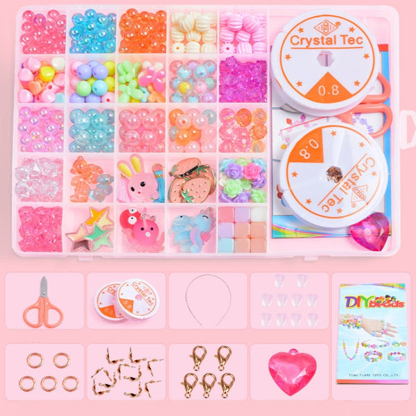 25 Grid Acrylic Beaded Kids DIY Necklace Bracelet Toys(Crystal Rabbit)
