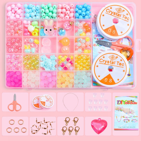 25 Grid Acrylic Beaded Kids DIY Necklace Bracelet Toys(Lattice Girl)