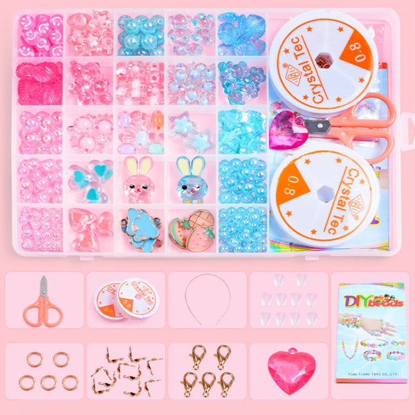25 Grid Acrylic Beaded Kids DIY Necklace Bracelet Toys(Candy Bunny)