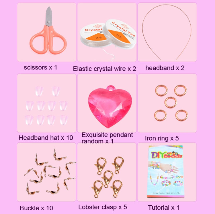 25 Grid Acrylic Beaded Kids DIY Necklace Bracelet Toys(Lattice Girl)