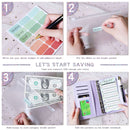 A6 Gypsophila Loose-leaf Bookkeeping Notebook Cash Budget Hand Book(Silver White)