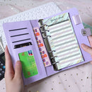 A6 Gypsophila Loose-leaf Bookkeeping Notebook Cash Budget Hand Book(Silver White)