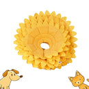 Cat Anti-bite Sunflower Soft Cloth Collar Pet Supplies, Specification: S(Yellow)