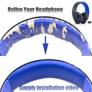 2 PCS Headphone Sponge Cover for SONY PS3 PS4 7.1 Gold,Style: Blue Headband