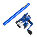 LEO Pen Type Fishing Rod & Spinning Wheel Fishing Reel Portable Pocket Fishing Gear(H8022BL Blue)