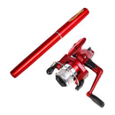 LEO Pen Type Fishing Rod & Spinning Wheel Fishing Reel Portable Pocket Fishing Gear(H8022R Red)