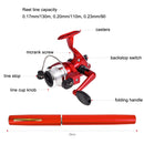 LEO Pen Type Fishing Rod & Spinning Wheel Fishing Reel Portable Pocket Fishing Gear(H8022BL Blue)