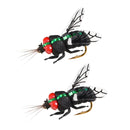 2 PCS LEO 28134 Bionic Bee Fly Hook Flying Fishing Hook Buoyant Bait Fishing Gear(Green)