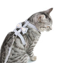 2 PCS Bow-knot Anti-breakaway Adjustable Cat Leash L(Light Gray)