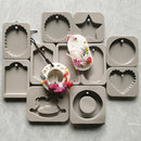 2 PCS DIY Handmade Aromatherapy Gypsum Wax Sheet Silicone Mold, Specification: Round&Lace Heart
