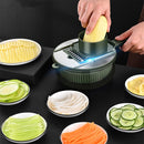 6 In 1 Hand-guard Vegetable Cutter with Water Filter and Storage Function(Green)