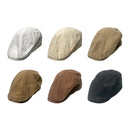 Retro Forward Cap Linen Cap Spring And Summer Beret(Light Khaki)