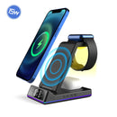 Z6 15W 5 In 1 Multifunction Wireless Charger with Night Light Alarm Clock(Black)