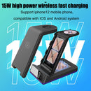 Z6 15W 5 In 1 Multifunction Wireless Charger with Night Light Alarm Clock(Black)