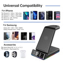 Z6 15W 5 In 1 Multifunction Wireless Charger with Night Light Alarm Clock(Black)
