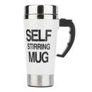 FX-589 400ml 304 Stainless Steel Automatic Stirring Coffee Cup(White)