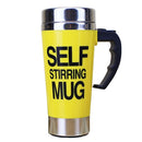FX-589 400ml 304 Stainless Steel Automatic Stirring Coffee Cup(Yllow)