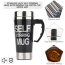 FX-589 400ml 304 Stainless Steel Automatic Stirring Coffee Cup(Yllow)