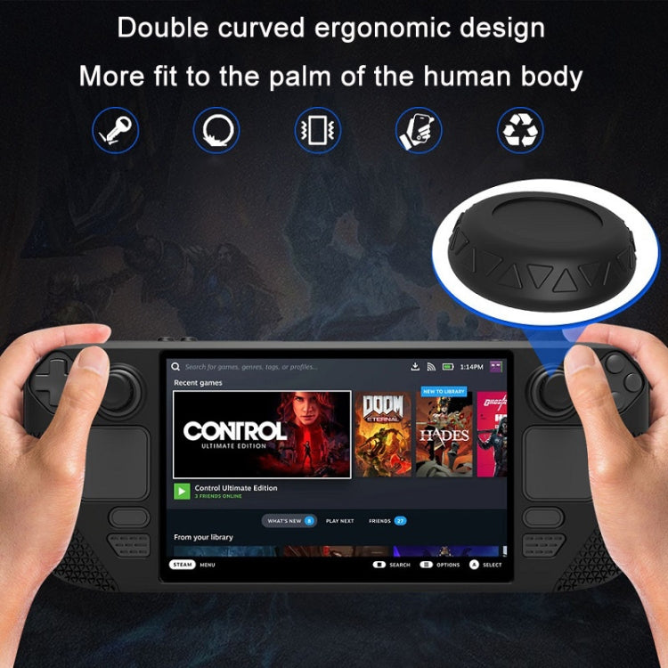 All-Inclusive Silicone Cover With Button Cap For Steam Deck(Black)