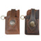 EASYONLY Portable Leather Magnetic With Cover Outdoor Sports Running Phone Waist Bag(Brown)