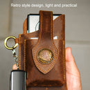 EASYONLY Portable Leather Magnetic With Cover Outdoor Sports Running Phone Waist Bag(Coffee)