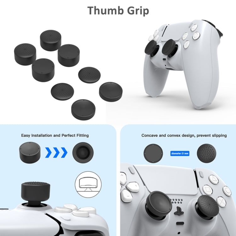 JYS JYS-P5151 For PS5 12 In 1 Handle Charger + Rocker Cap + Privacy Cover + Silicone Cover + Bracket Set, US Plug (Black)