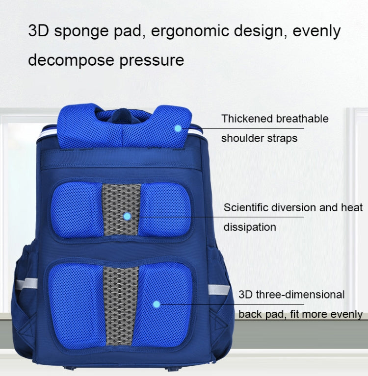 Top Bear W9808 Large-capacity Load-reducing Children Backpack, Size: L (Royal Blue+Blue)