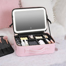 NICELAND TM1060 Large Capacity With Lamp Makeup Bag Portable, Color: Large Pink