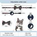 Anti-Lost Printed Bow Pet Collar with Bell for AirTag(Blue)