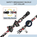 Anti-Lost Printed Bow Pet Collar with Bell for AirTag(Deep Blue)