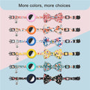 Anti-Lost Printed Bow Pet Collar with Bell for AirTag(Blue)