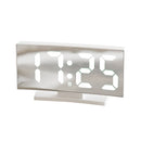669 Multifunctional LED Curved Screen Desktop Electronic Clock(White Shell White Light)