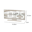 669 Multifunctional LED Curved Screen Desktop Electronic Clock(White Shell White Light)