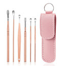 Stainless Steel Nail Clipper Set Beauty Eyebrow Trimmer, Color: 6 PCS/Set (Pink)