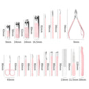 Stainless Steel Nail Clipper Set Beauty Eyebrow Trimmer, Color: 6 PCS/Set (Pink)