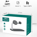 3 In 1 Magnetic Wireless Charger For iPhone12/13&iWatch&AirPods(Black)