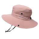9002 Summer Women Outdoor Sun Hats Fisherman Hat With Ponytail Hole(Monochrome Adult Pink)