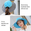 9002 Summer Women Outdoor Sun Hats Fisherman Hat With Ponytail Hole(Monochrome Adult Pink)