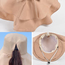 8062 Women Summer Neck Protection Sunscreen Hat Large Brim Fisherman Hat(Light Gray)
