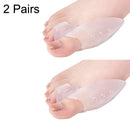 2 Pairs Silicone Protective Cover Thumb Valgus Toe Splitter Toe Corrector(White Side With Holes)